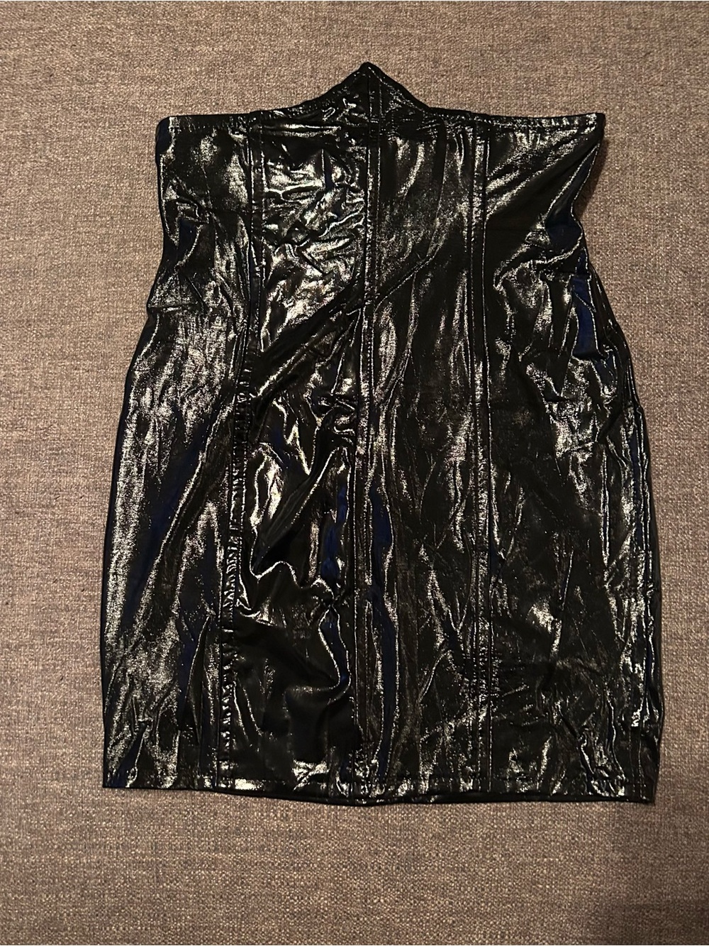 Black Patent Mini Skirt